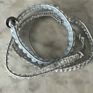 NWOT - Victoria Emerson leather wrap bracelet - white/cream